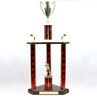 Large One Tier Three Poster Baseball Trophy