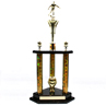Two Tier Three Poster Holographic Soccer Trophy