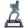 Silver Resin & Mahogany Male Soccer Trophy