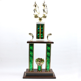 Two Tier Two Poster Co-Ed Softball Trophy