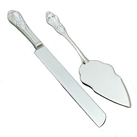 Silver Plated Cake Knife and Server Set