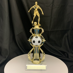 Tall Gold Riser Soccer Trophy