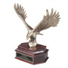 Antique Bronze Majestic Eagle on Mahogany Finish Base