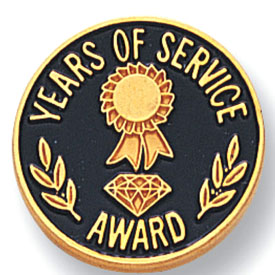 Years of Service Award Pin with Heavy Duty Clutchback