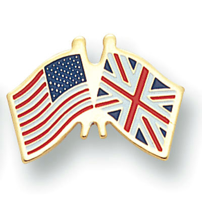 Crossed British & American Flags Pin