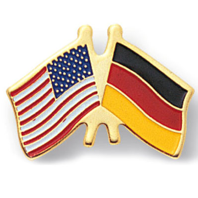 Crossed German & American Flags Pin
