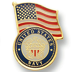 U.S. Navy & American Flag Pin