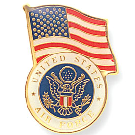 U.S. Air Force & American Flag Pin