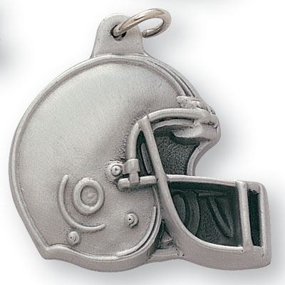 Pewter Football Helmet Keychain