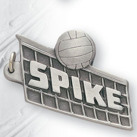Pewter Volleyball Spike Keychain