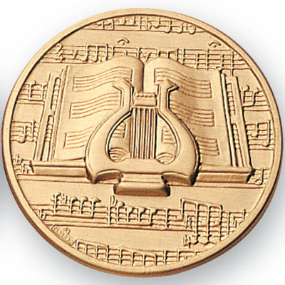 Lyre and Sheet Music Medal