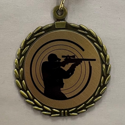 Upright Rifle Shooting Sublimated Medal