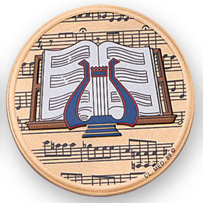 Color Lyre and Sheet Music Medal