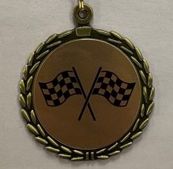 Checkered Flags Sublimated Medal