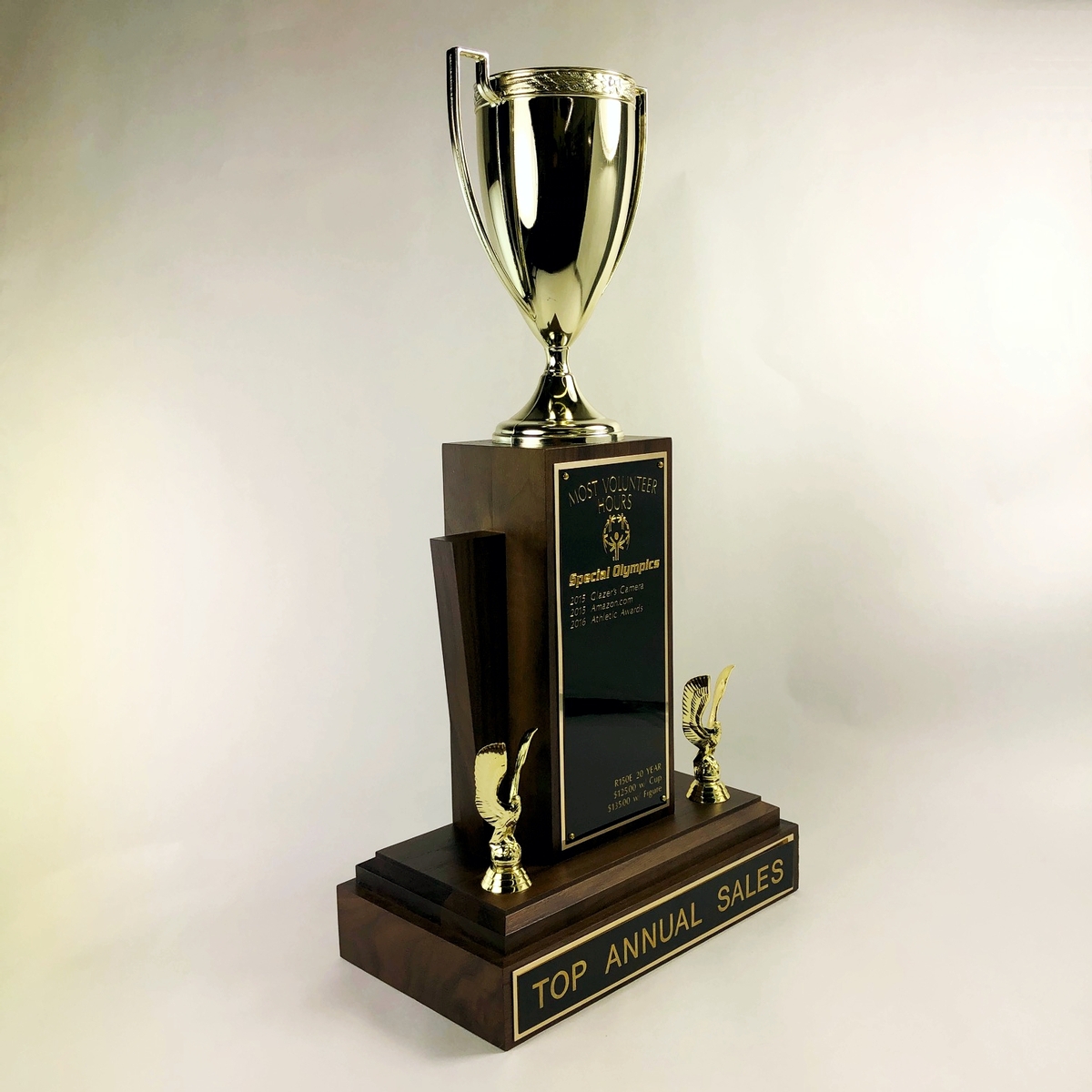 2 TIER LARGE FANTASY BASEBALL PERPETUAL AWARD 20 YEARS TOP OF THE LINE SILVER 