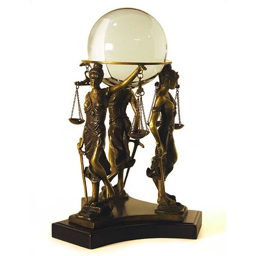 Lady Justice Ball Holder by Athletic Awards, Law Trophies