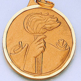 Achievement Medal with Torch and Scroll (1¼)
