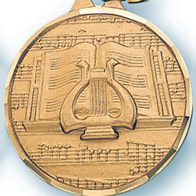 Music Score and Lyre Medal Diamond Cut