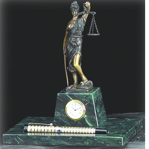 Lady Justice Marble Timepiece