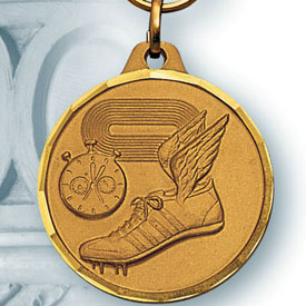 Stopwatch & Winged Shoe Track Medal (1¼)