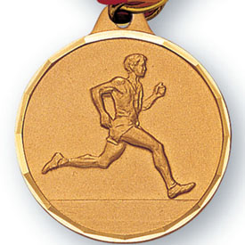 Track Male Distance Runner Medal Diamond Cut (1¼)
