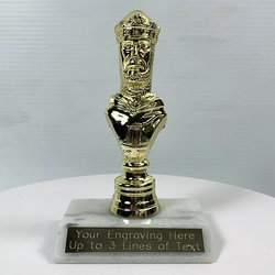 145mm twt Male Hockey Trophy Antique Gold T6862 Marble Base FREE Engraving 