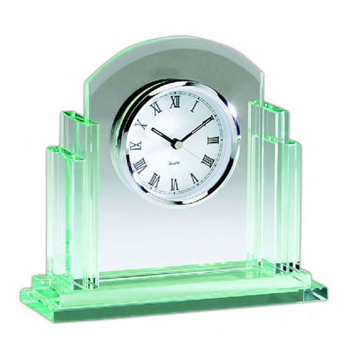 Jade Glass Corporate Clock