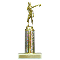 Boxing Silver & Gold Column Trophy