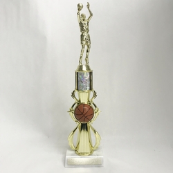 Basketball Riser Trophy with Color Column