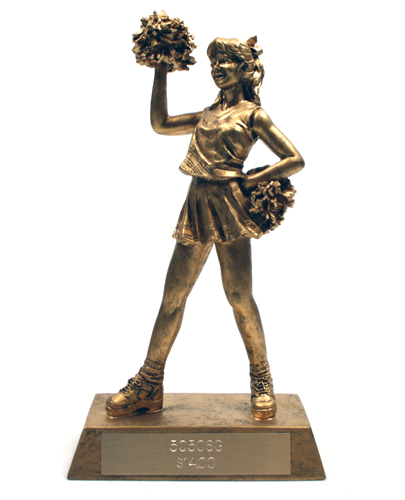 Gold Resin Cheerleader Trophy