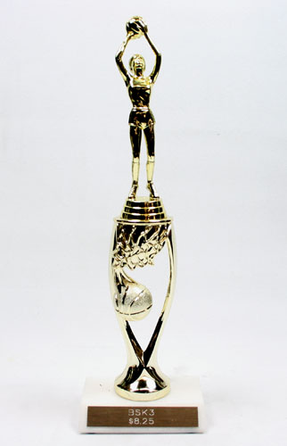 Tall Gold Swish Basketball Trophy