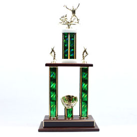 Two Tier Two Poster Baseball Trophy
