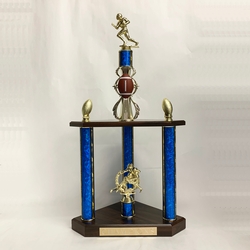 *SALE CLEARANCE OFFER* Multi sport Tall Blue Column Tube Trophy FREE Engraving 