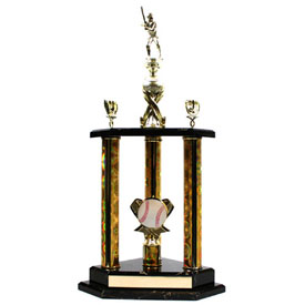 Two Tier Three Poster Softball Trophy