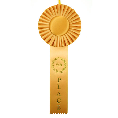 8th Place One Streamer Rosette Ribbon by Athletic Awards
