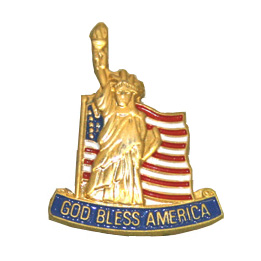 God Bless America Statue of Liberty Pin