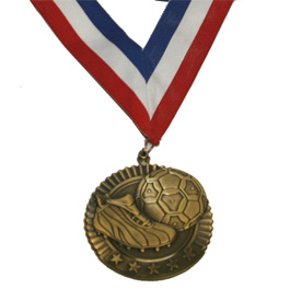 Large Soccer Cleat and Ball Medal