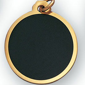 Small Plain Black & Gold Medal for Engraving (1¼)