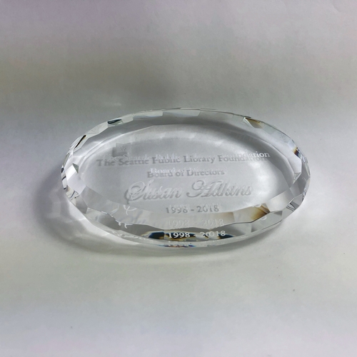 Oval Crystal Paperweight