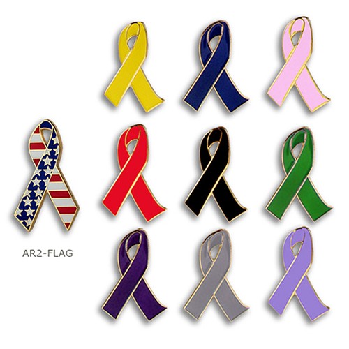 2D Ribbon Awareness Lapel Pin by Athletic Awards