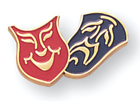 Theatrical Comedy & Tragedy Masks Pin