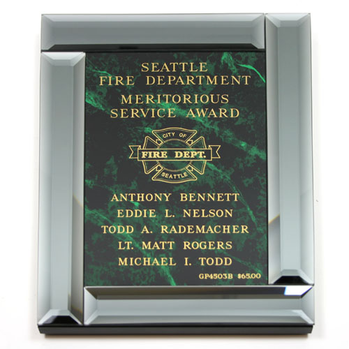 Beveled Smoked Glass Plaque