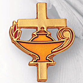 Religious Lamp of Learning Pin