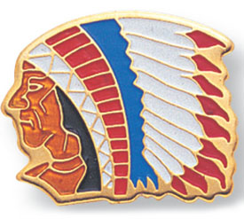 Indian Chief Mascot Pin