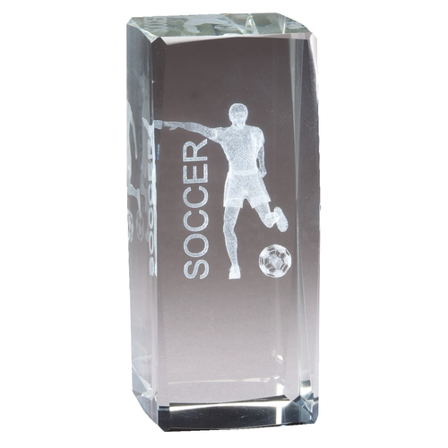 3D Crystal Male Soccer Award