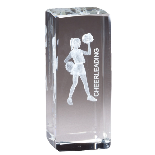 3D Crystal Cheerleader Award