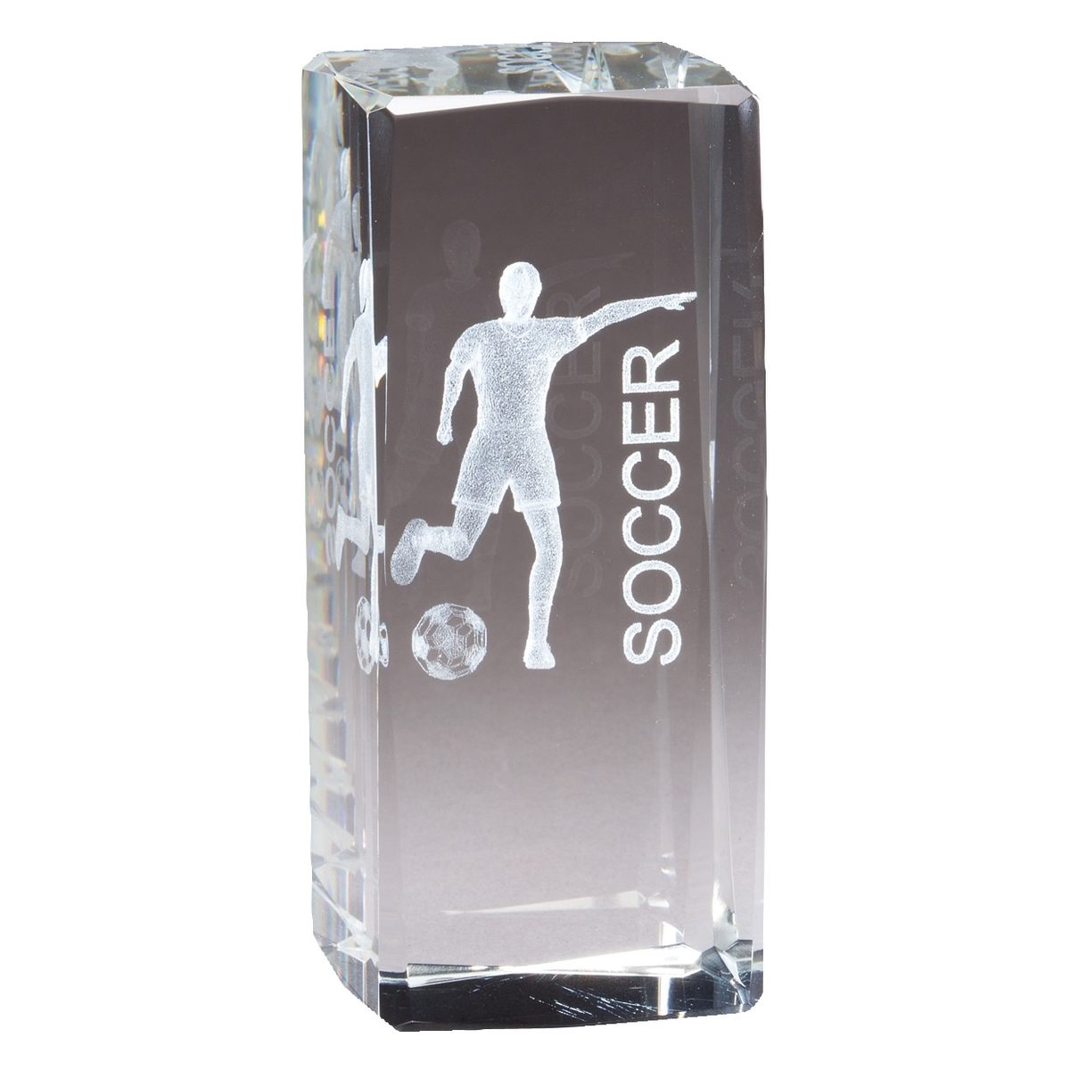 3D Crystal Female Soccer Player Award by Athletic Awards