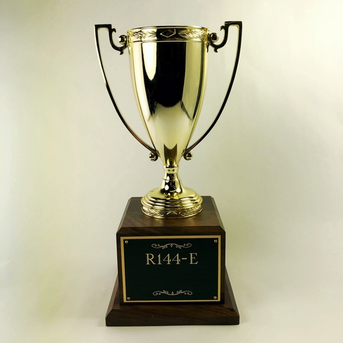 Classic Loving Cup on Walnut Base Trophy - 15 Inch Tall