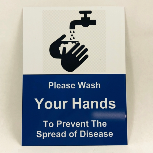 Metal Hand Washing Sign