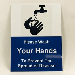 Metal Hand Washing Sign